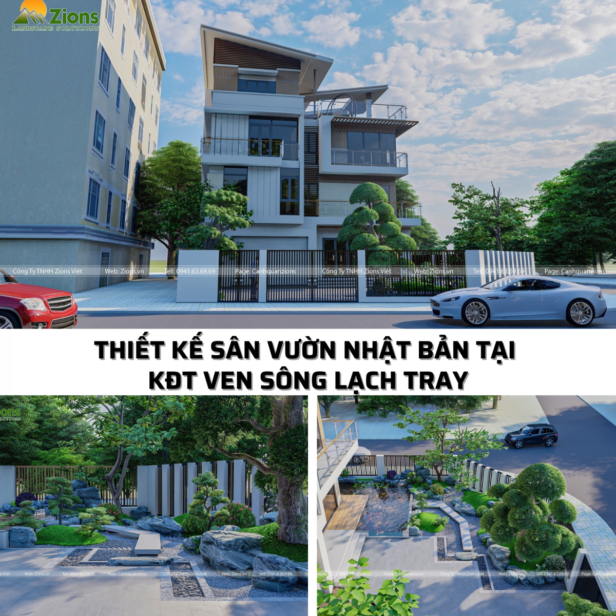 Thiết kế sân vườn biệt thự phong cách Nhật Bản tại Hải Phòng 